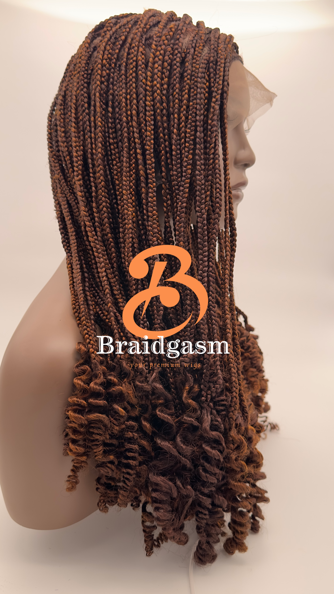 21 Inches Full Lace Handmade Box Braids Wig with Noodle Coils