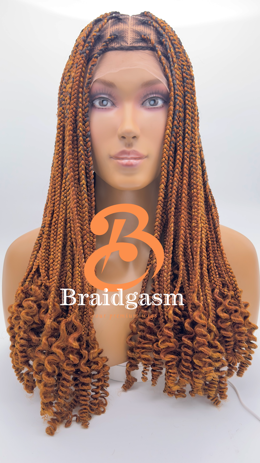 21 Inches Full Lace Handmade Box Braids Wig with Noodle Coils