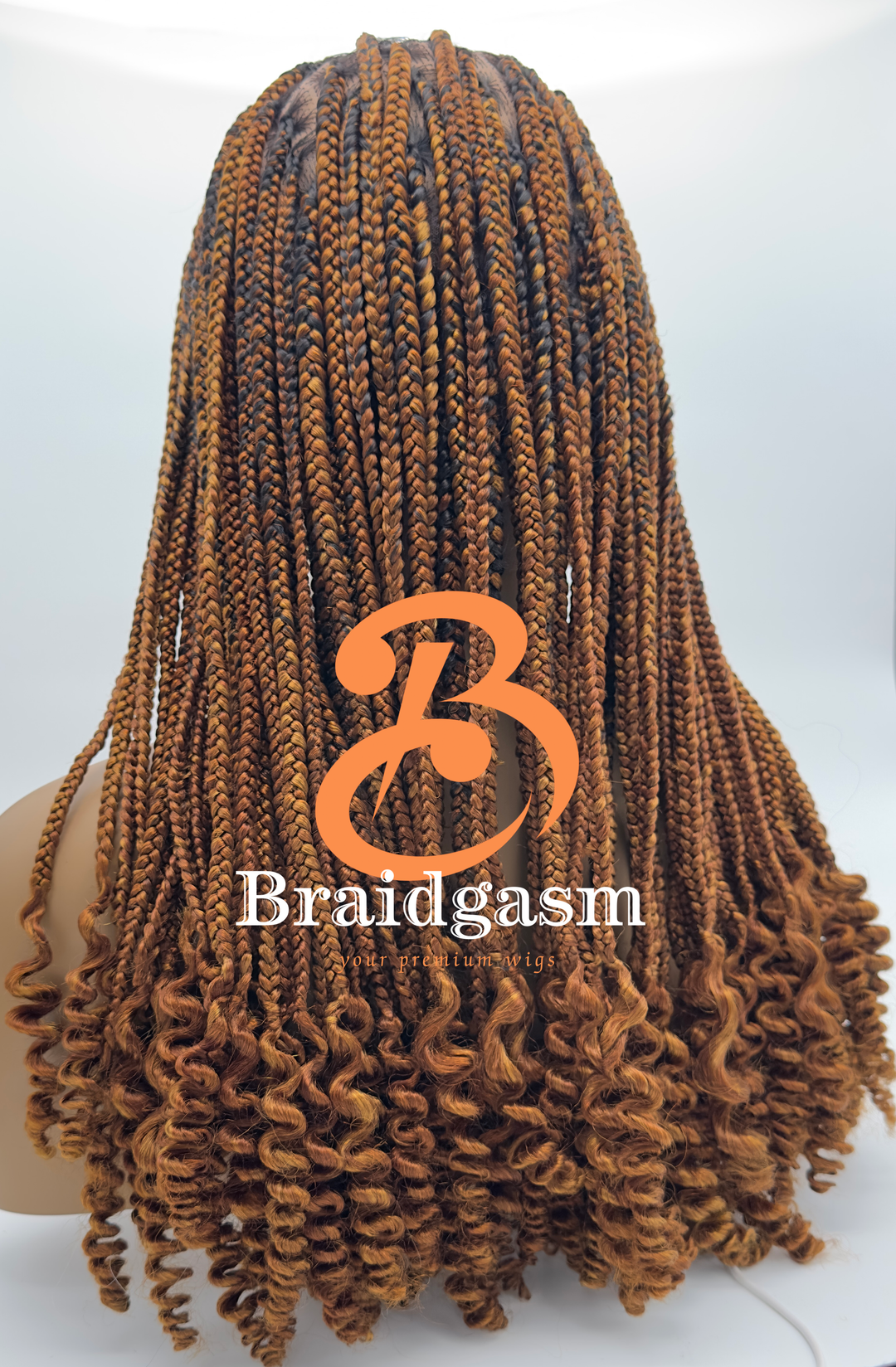 21 Inches Full Lace Handmade Box Braids Wig with Noodle Coils