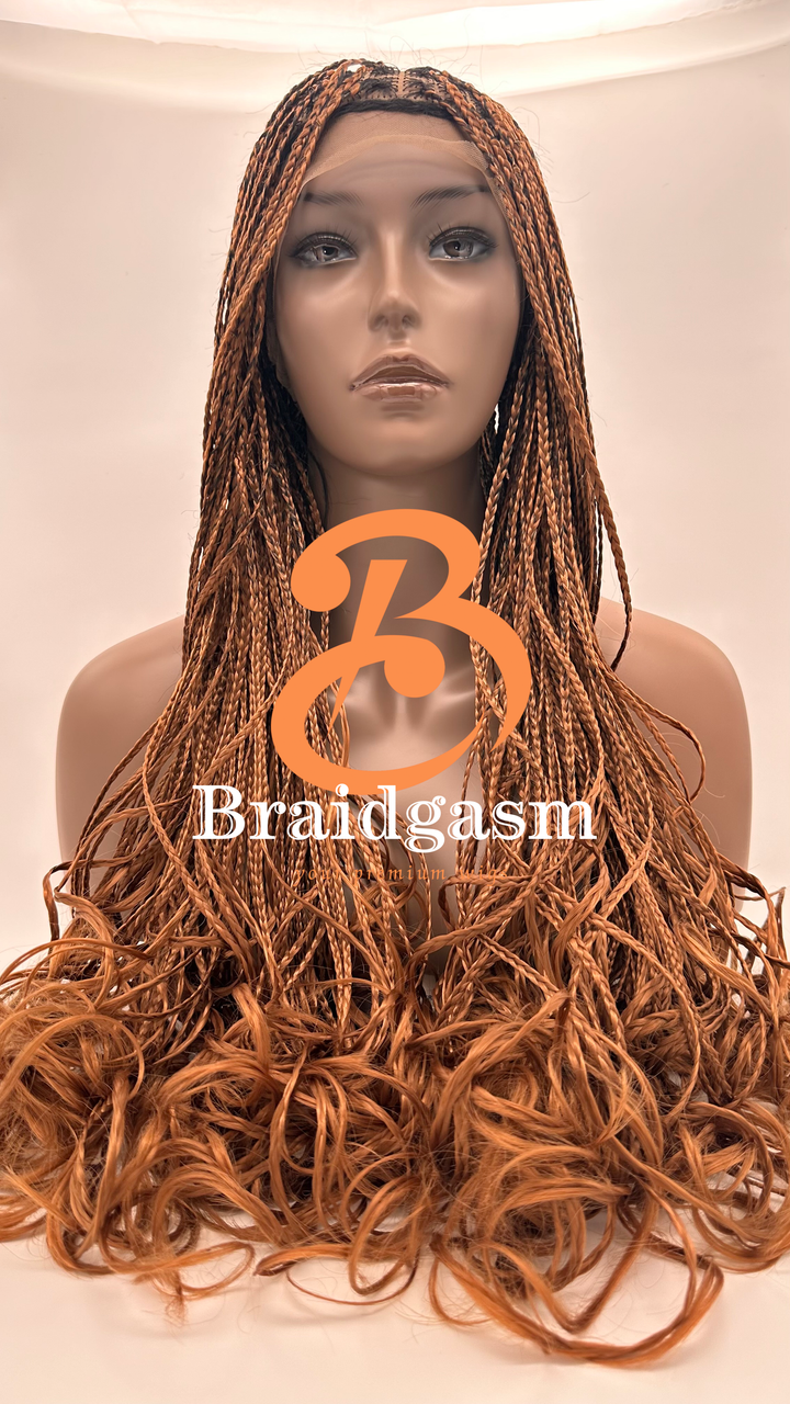 29 Inches Full Lace Handmade Box Braids Wig with Spiral Coils