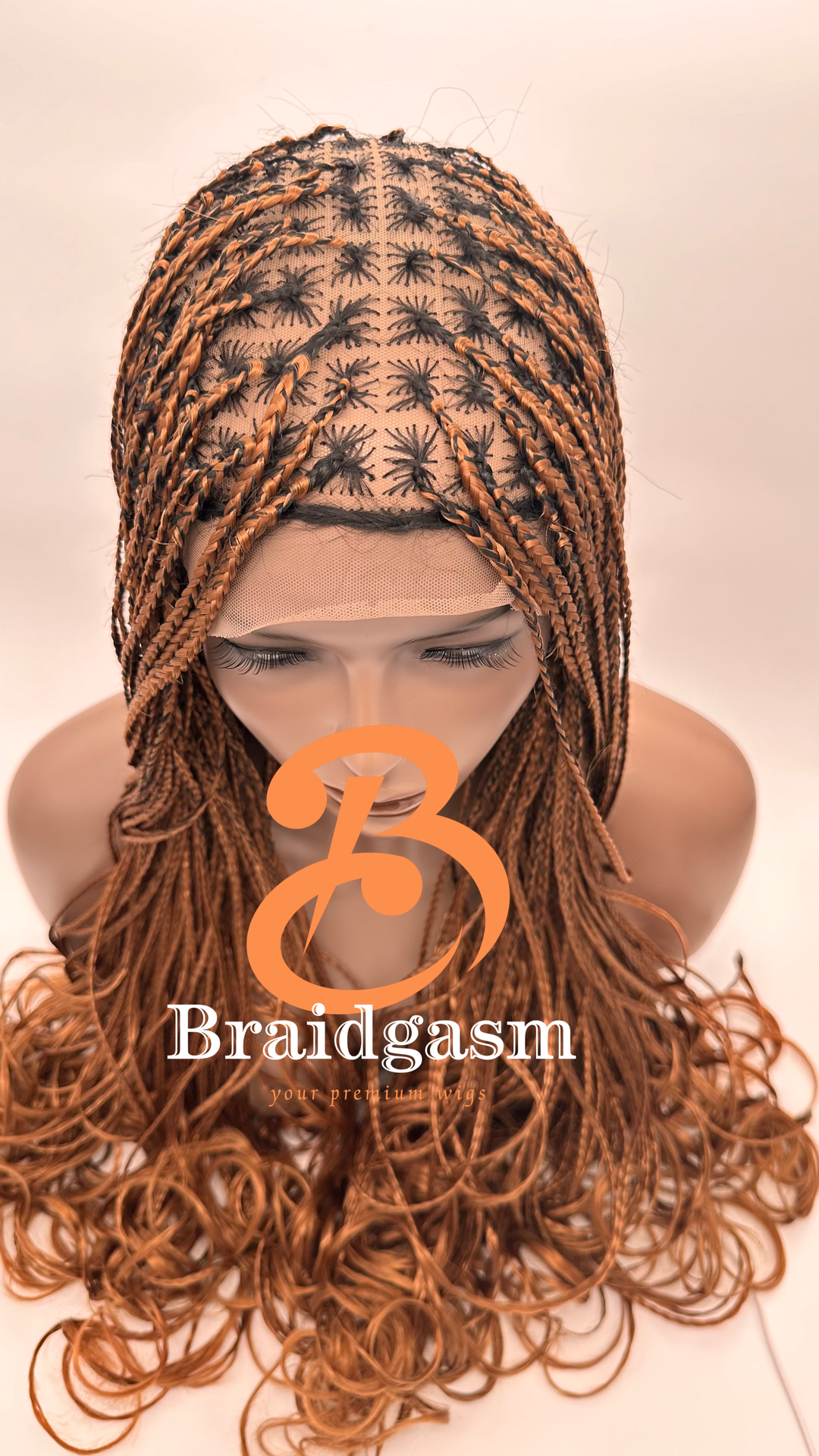 29 Inches Full Lace Handmade Box Braids Wig with Spiral Coils