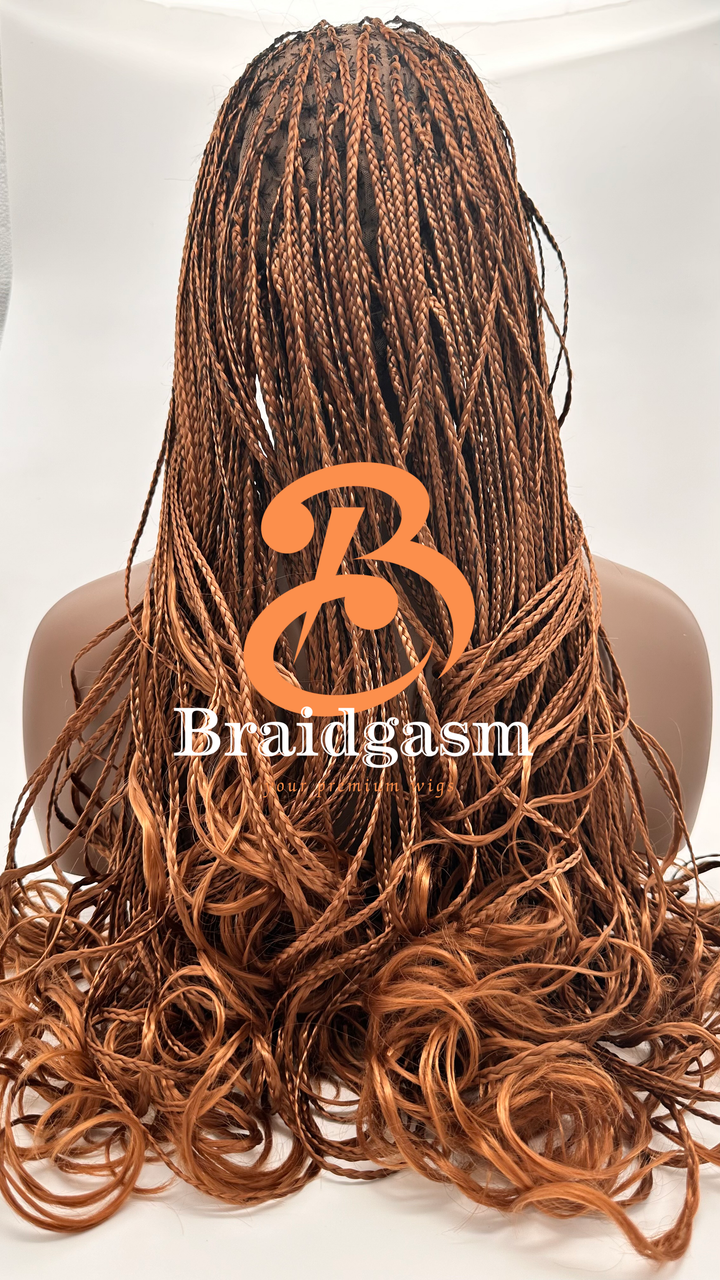 29 Inches Full Lace Handmade Box Braids Wig with Spiral Coils