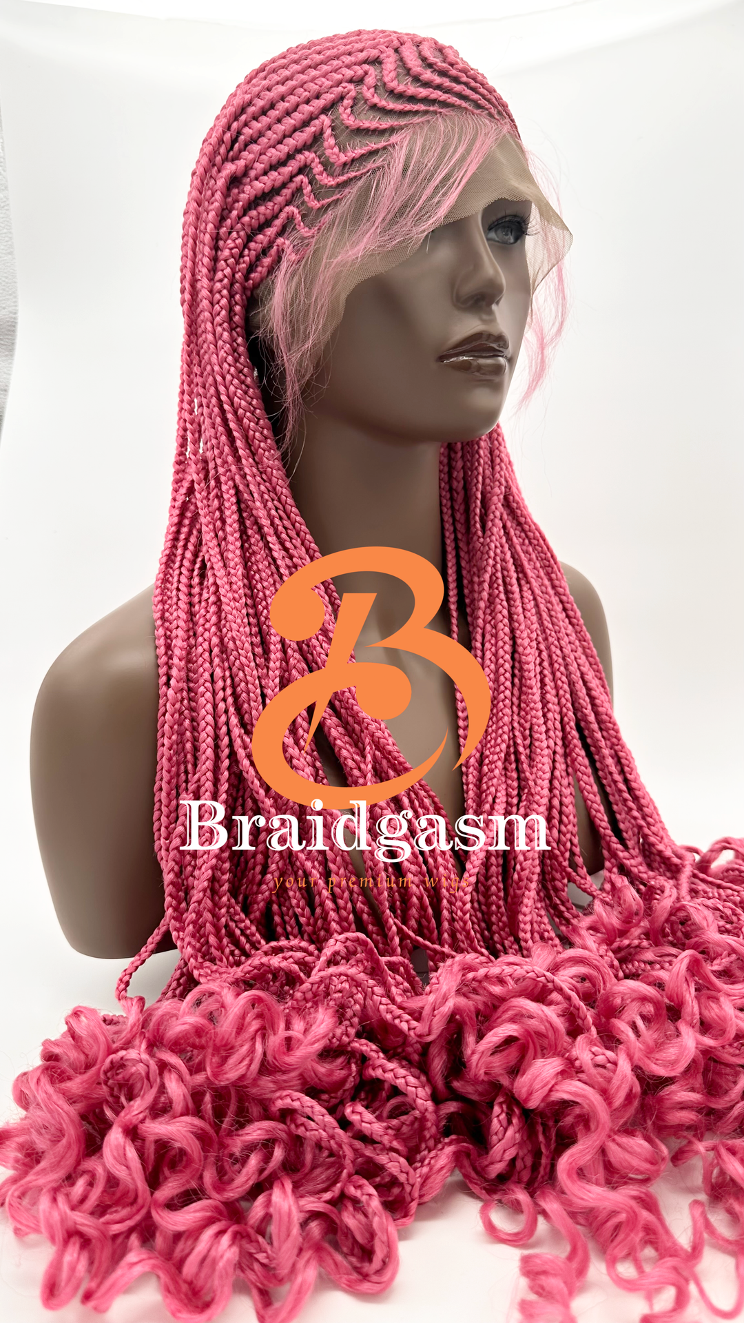 37 Inches Full Lace Handmade Box Braids Wig with Spring Coils