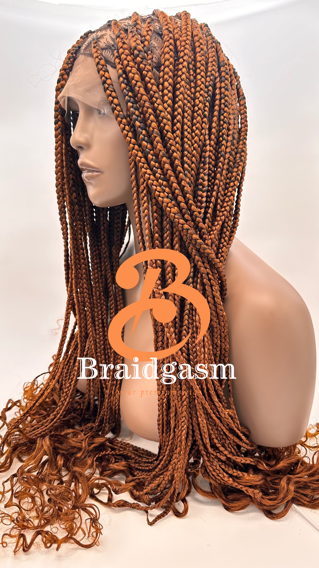 23 Inches Full Lace Handmade Box Braids Wig with Spring Coils