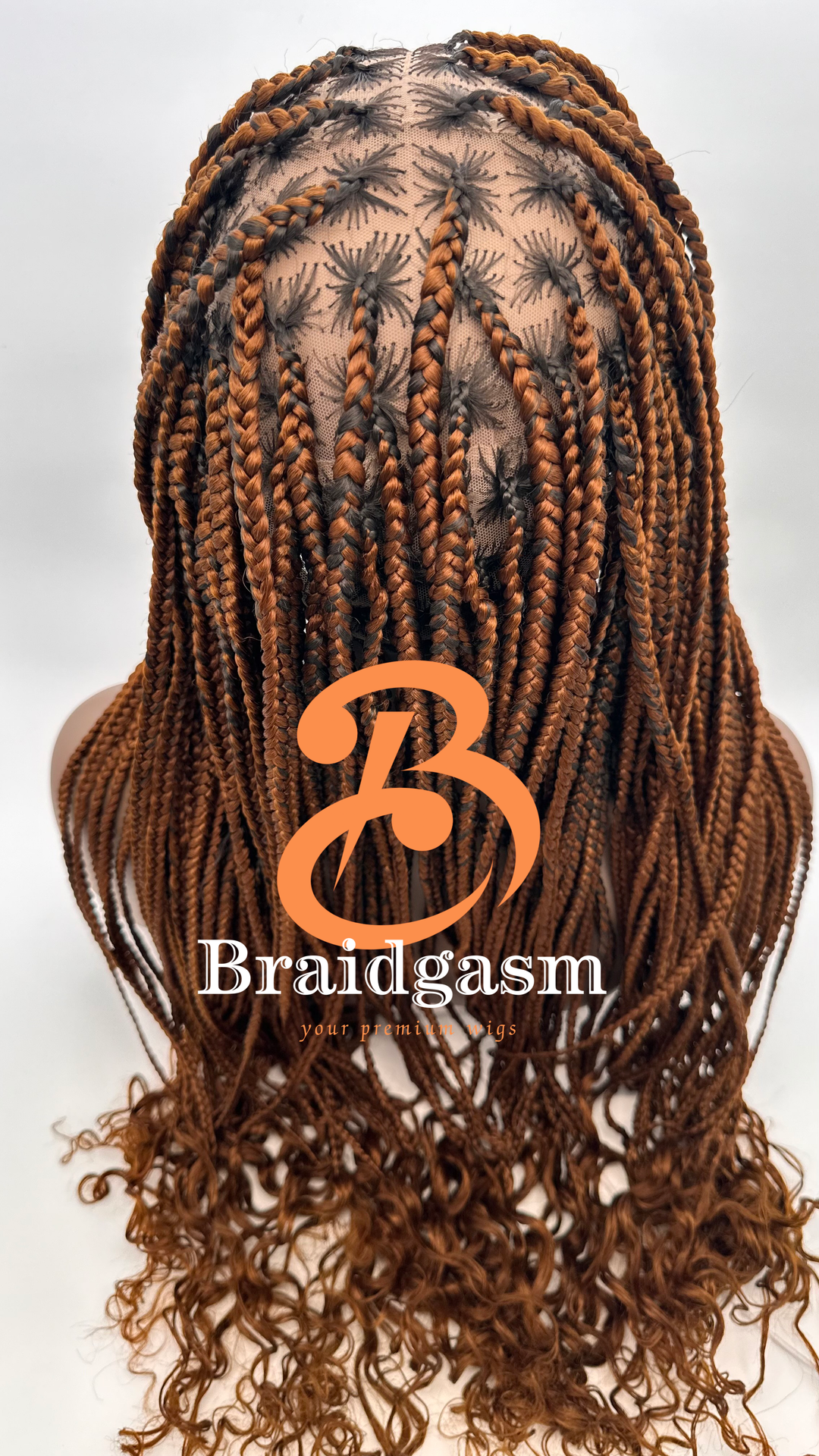 23 Inches Full Lace Handmade Box Braids Wig with Spring Coils