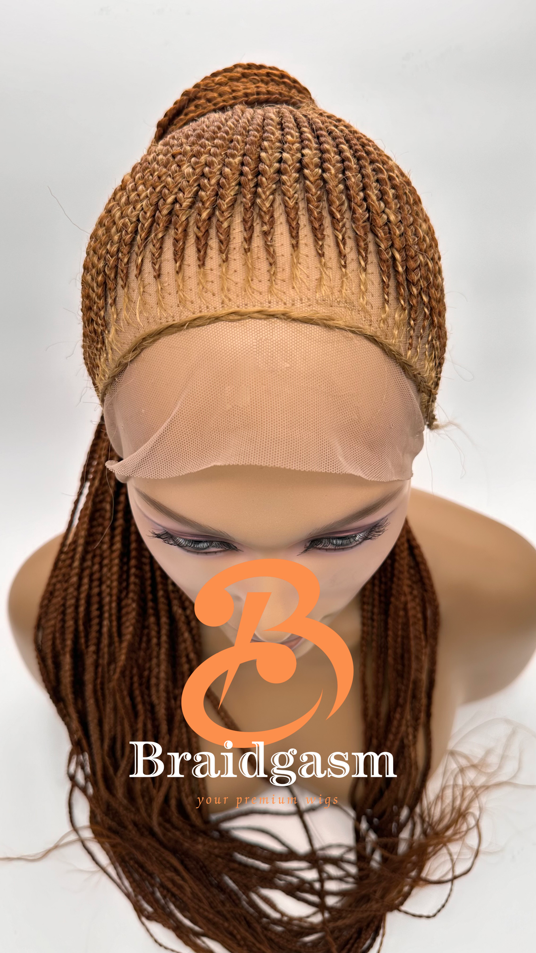 31 Inches Full Lace Handmade Box Braids Ponytail Wig