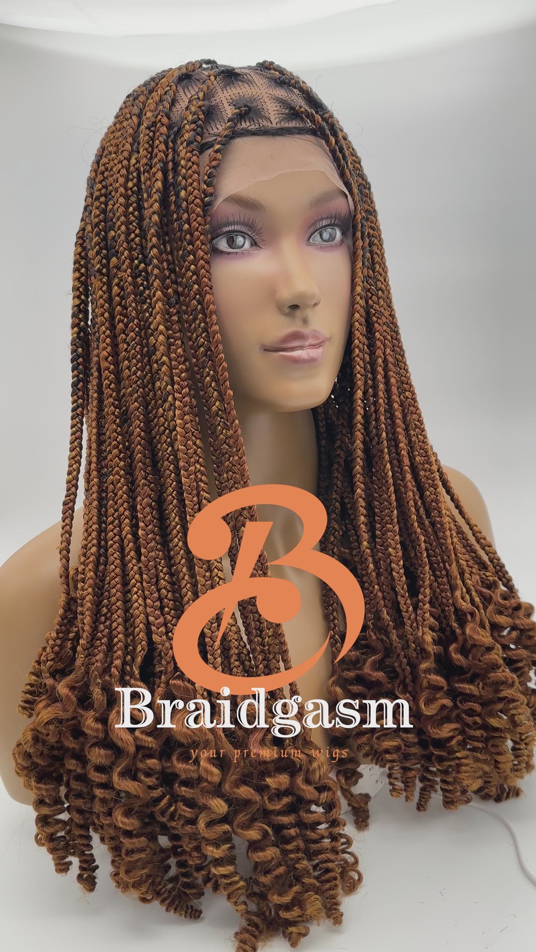 21 Inches Full Lace Handmade Box Braids Wig with Noodle Coils