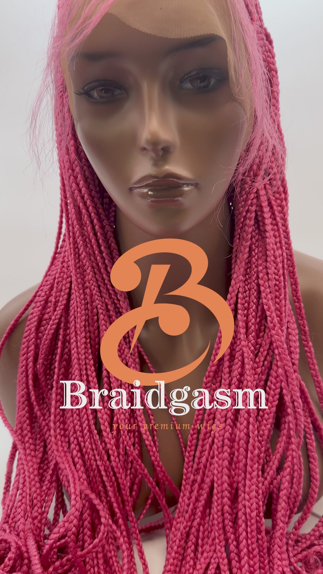 37 Inches Full Lace Handmade Box Braids Wig with Spring Coils